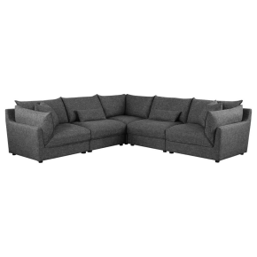 Coaster Fine Furniture 551681-SETA Sasha - 5 Piece Upholstered Modular Sectional - Barely Black