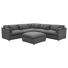 Coaster Fine Furniture 551455-SET Hobson - 6 Piece Upholstered Modular Sectional Sofa - Charcoal