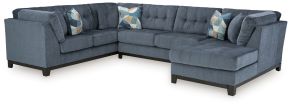 Benchcraft® 33003S2 Maxon Place - 3-Piece Sectional With Raf Corner Chaise - Navy