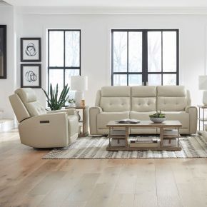 Liberty Furniture 7006ST-UPH-SOREC Liberty Furniture 7006ST-UPH-SOREC Carrington - Sofa & Recliner - Baja Stone