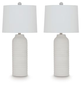 Signature Design by Ashley® L243674 Vauville - Poly Table Lamp (Set of 2) - White