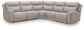 Benchcraft® U13300S4 Gravier - 5-Piece Power Reclining Sectional - Gray