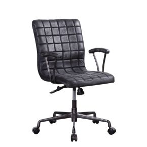 ACME 92557 Barack - Office Chair - Vintage Black Top Grain Leather & Aluminum