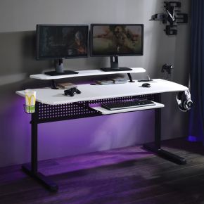 ACME 93134 Vildre - Gaming Desk With USB - Black & White