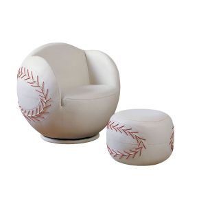 ACME 05528 All Star - Chair & Ottoman (Set of 2) - White - 29"