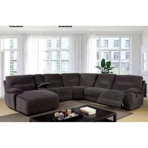 Furniture of America CM6853-SECTIONAL Zuben - Sectional With Console - Gray