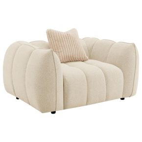 Coaster Fine Furniture 503999 Winchester - Boucle Upholstered Chair And a Half - Sand Pebble
