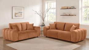 Coaster Fine Furniture 504951-S2 Burnett - 2 Piece Chenille Upholstered Sofa Set - Burnt Orange