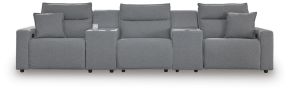 Ashley Furniture 65906S39 Ashley Furniture 65906S39 Modmax II - 5-Piece Power Reclining Sectional With Power Armless Recliner And 2 Consoles - Salt And Pepper