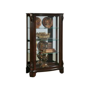 Pulaski Furniture 21429 PFC Curios - Distinguished Carved 3 Shelf Curio Cabinet - Cherry Brown