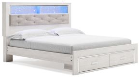 Signature Design by Ashley® B2640B30 Altyra - King Upholstered Bookcase Bed With Storage - White