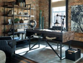 Signature Design by Ashley® H633/27/02A/70 Starmore - Brown - 3 Pc. - Office Desk, Chair, Bookcase