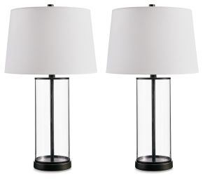 Signature Design by Ashley® L431614 Wilmburgh - Clear / Bronze Finish - Glass Table Lamp (Set of 2)