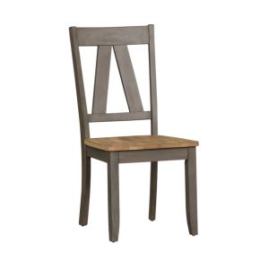 Liberty Furniture 62-C2500S Lindsey Farm - Splat Back Side Chair - Gray & Sandstone