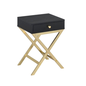 ACME 82296 Coleen - Accent Table - Black & Brass