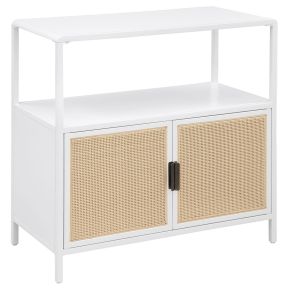 Coaster Fine Furniture 961642 Amherst - 2-Door Radio Weave Cane Metal Accent Cabinet - White
