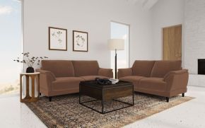 Coaster Fine Furniture 552101-S2 Selma - 2 Piece Velvet Upholstered Crescent Arm Sofa Set - Rust