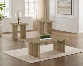 Coaster Fine Furniture 722858-S3 Adina - 3 Piece Wood Coffee Table Set - Distressed Light Brown