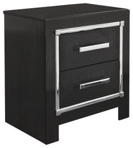 Ashley Furniture B1420-92 Kaydell - Black - Two Drawer Night Stand