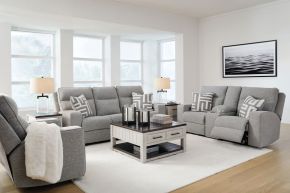 Signature Design by Ashley® 90503/15/18/13 Biscoe - 3 Pc. - Power Reclining Sofa, Power Reclining Loveseat, Power Recliner - Pewter