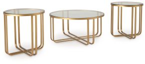 Signature Design by Ashley® T398-13 Milloton - Gold - Occasional Table Set (Set of 3)