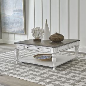 Liberty Furniture 244-OT1014 Magnolia Manor - Oversized Square Cocktail Table - White