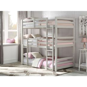 ACME 37420 Ronnie - Triple Bunk Bed - Twin - Light Gray