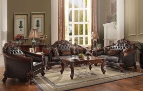 ACME 53130 Vendome II - Sofa - Two Tone Dark Brown PU & Cherry
