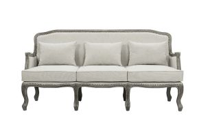 ACME LV01130 Tania - Sofa With 3 Pillows - Cream Linen & Gray