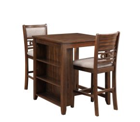 New Classic D1701-32S-CHY Gia - Counter Table With 2 Chairs & Storage Shelf - Cherry