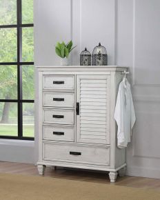 CoasterEssence 205338 Franco - 5-Drawer Door Chest - Distressed White