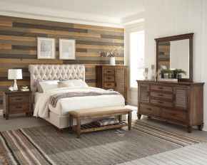 CoasterEssence 300525KW-S5 Devon - 5 Piece California King Bedroom Set - Burnished Oak