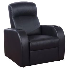 CoasterEssence 600001 Cyrus - Upholstered Track Arm Recliner - Black