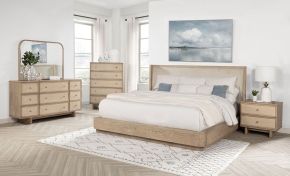 Coaster Fine Furniture 225041KW-S5 Kailani - 5 Piece California King Bedroom Set - Beige Oak