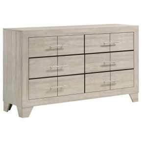 Coaster Fine Furniture 225063 Trenton - 6-Drawer Bedroom Dresser - Rustic Cream