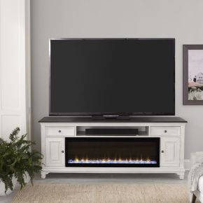 Liberty Furniture FIRE-780-TV82FTS Fireplace TV Consoles - 82" Fireplace TV Console - White