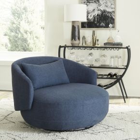 Liberty Furniture 708-ACH15-N Haley - Upholstered Swivel Cuddler Chair - Midnight