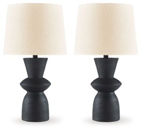 Signature Design by Ashley® L243354 Scarbot - Distressed Black - Paper Table Lamp (Set of 2)