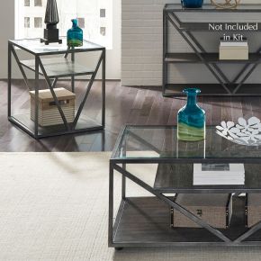 Liberty Furniture 37-OT-3PCS Arista - 3 Piece Table Set (1 Cocktail 2 End Tables) - Cobblestone Brown / Gray Dusty