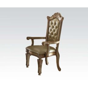 ACME 63004 Vendome - Chair (Set of 2) - Bone PU & Gold Patina