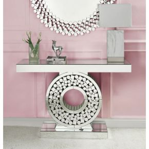 ACME 90502 Kachina - Accent Table - Mirrored & Faux Gems - 31"