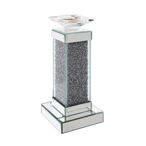 ACME 97615 ACME 97615 Rekha - 13" Candle Holder (Set of 2) - Mirrored, Faux Diamonds
