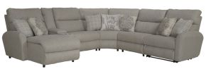 Catnapper 626/14/18/19/17/12-46 McPherson - 6 Piece Power Reclining Sectional With LSF Lay-Back Chaise And 1 Lay-Flat Reclining Seat - Beige