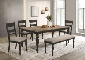 Coaster Fine Furniture 108221-S6 Bridget - 6 Piece Rectangular Dining Set - Charcoal Sand