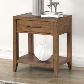 Liberty Furniture 936-BR62 Shaker Lakes - Open Nightstand With Charging Station - Brown