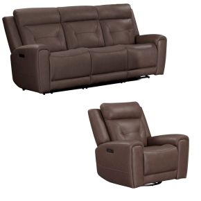 Liberty Furniture 7023SD-UPH-SOREC Beckham - Sofa & Recliner - Brown