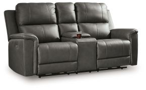 Signature Design by Ashley® PCU1200018 Bleckley - Power Reclining Loveseat With Console / Adjustable Headrest - Anchor