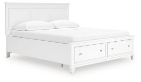 Signature Design by Ashley® B680B23 Fortman - California King Panel Storage Bed - White