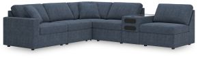 Ashley Furniture 92121S23 Ashley Furniture 92121S23 Modmax - 6-Piece Sectional With Audio System Console And 3 Armless Chairs - Ink