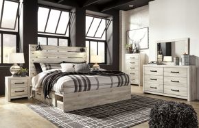 Ashley Furniture B192/31/36/46/58/56/60(2)/B100-14 Ashley Furniture B192/31/36/46/58/56/60(2)/B100-14 Cambeck - 8 Pc. - Dresser, Mirror, Chest, King Panel Bed with 4 Storage Drawers - Whitewash